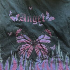 Black and Purple Butterfly Graphic Tee